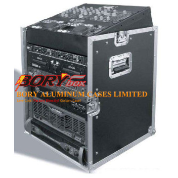 12u X 10u Slant Combo DJ / Mixer Rack Case W / 4 &quot;Ruedas / Rueditas